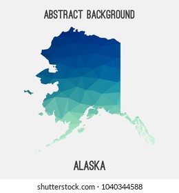 Alaska map in geometric polygonal,mosaic style.Abstract tessellation,modern design background,low poly. Geometric cover, mockup. Vector illustration.