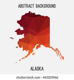 Alaska map in geometric polygonal,mosaic style.Abstract tessellation,modern design background. Vector illustration EPS8