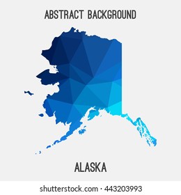 Alaska map in geometric polygonal,mosaic style.Abstract tessellation,modern design background. Vector illustration EPS8