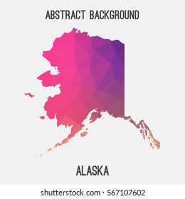 Alaska map in geometric polygonal,mosaic style.Abstract tessellation,modern design background. Vector illustration EPS8