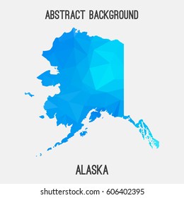 Alaska map in geometric polygonal,mosaic style.Abstract tessellation,modern design background,low poly. Vector illustration.