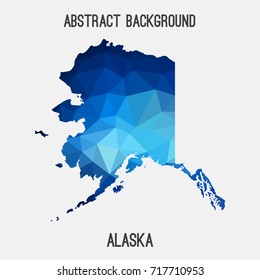 Alaska map in geometric polygonal,mosaic style.Abstract tessellation,modern design background,low poly. Vector illustration.