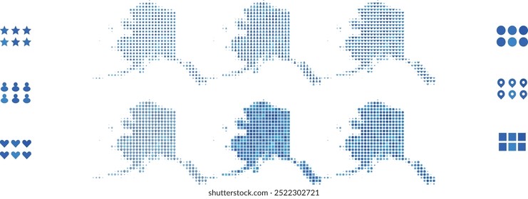 Alaska 
Karte aus verschiedenen Symbolen