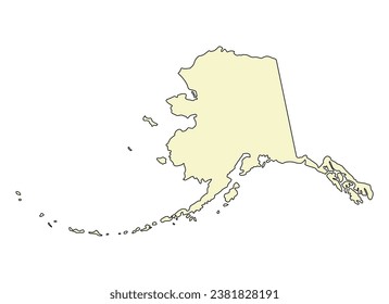 Alaska map shape, united states of america. Flat concept icon symbol vector illustration .