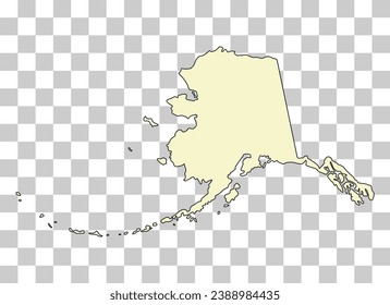Forma de mapa de Alaska, estados unidos de américa. Icono de concepto plano, ilustración vectorial.