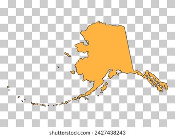 Mapa de Alaska, Estados Unidos de América. Ilustración de vector de símbolo de icono de concepto plano .