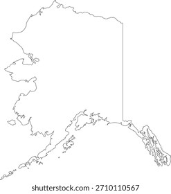 Vector editable del contorno del trazo del mapa de Alaska aislado