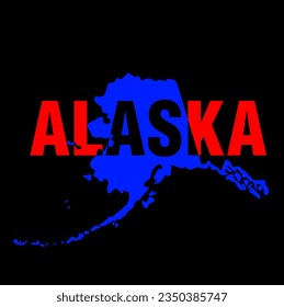 Alaska map typography vector. alaska usa map