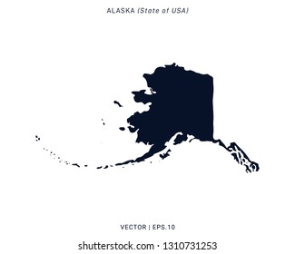 Alaska Map Vector Design Template