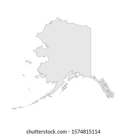 Alaska map vector illustration. Gray background. USA state.