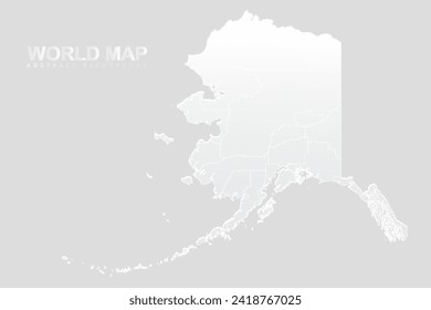 Alaska Map - World Map vector template with High detailed including white and grey gradient color and white outline color isolated on grey background - Vector illustration eps 10