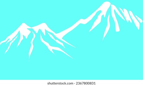 Alaska mountain background design in flat style suitable for wallpaper, icon, template, cover