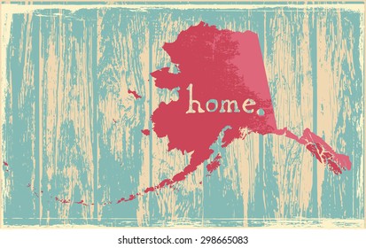 Alaska nostalgic rustic vintage state vector sign