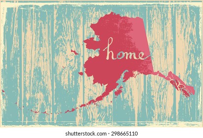 Alaska nostalgic rustic vintage state vector sign