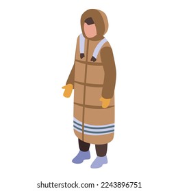 Alaska person icon isometric vector. Arctic eskimo. North canada