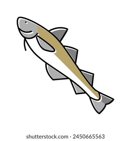 alaska pollock color icon vector. alaska pollock sign. isolated symbol illustration