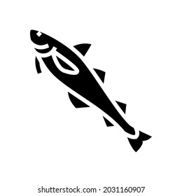 alaska pollock glyph icon vector. alaska pollock sign. isolated contour symbol black illustration