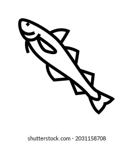 alaska pollock Linie Symbol Vektorgrafik. alaska pollock-Schild. isoliertes Kontursymbol