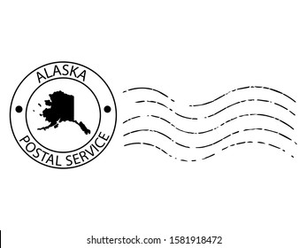 Alaska postal stamp Vector illustration Eps 10