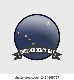 Alaska Round Independence Day Badge