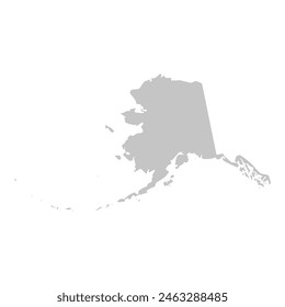 Alaska is shown in a gray color. The state is located in the northwest of the United States