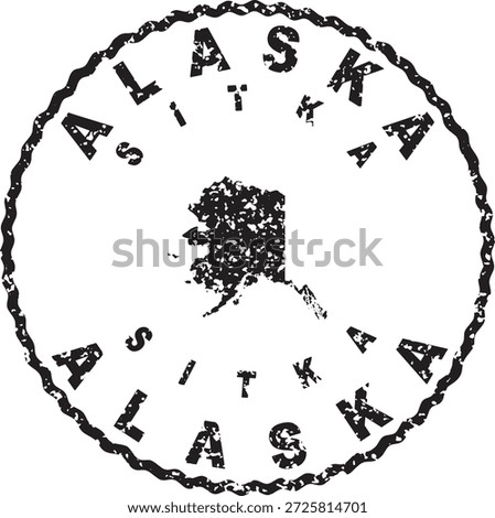 Alaska Sitka Round Seal Map Design