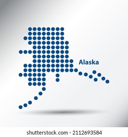 Alaska State Abstract Dotted Map. Vector illustration.