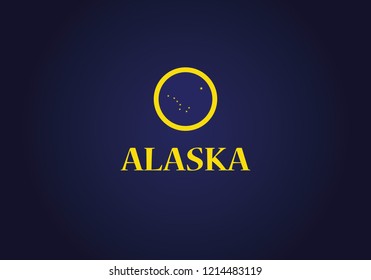 Alaska state flag circle shape country emblem american symbol