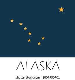 Alaska State Flag flat style