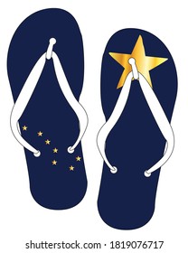Alaska State Flag flip flop shoe silhouette on a white background