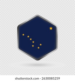 Icono de la bandera del estado de Alaska en forma de hexágono.