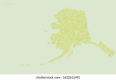 Alaska state map colorful vector textured with state (Alaska) name in top left corner