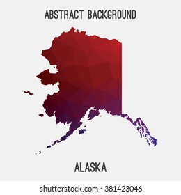 Alaska state map in geometric polygonal style.Abstract tessellation,modern design background. Vector illustration EPS8