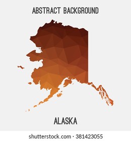 Alaska state map in geometric polygonal style.Abstract tessellation,modern design background. Vector illustration EPS8