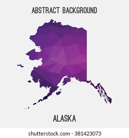 Alaska state map in geometric polygonal style.Abstract tessellation,modern design background. Vector illustration EPS8