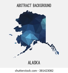 Alaska state map in geometric polygonal style.Abstract tessellation,modern design background. Vector illustration EPS8