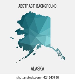 Alaska state map in geometric polygonal style.Abstract tessellation,modern design background. Vector illustration EPS8