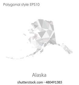 Alaska state map in geometric polygonal style.Abstract gems triangle,modern design background. Vector illustration EPS10