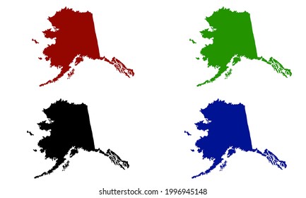 Alaska state map silhouette in the United States