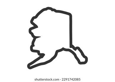 Mapa del estado de Alaska. Mapa estatal de EE. Símbolo del contorno de Alaska. Ilustración del vector