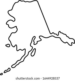 Alaska state map. Vector outline icon.