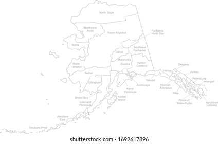 Alaska state map vector. White background. Perfect for business concepts, backgrounds, backdrop, chart, label, sticker, presentation and wallpaper.