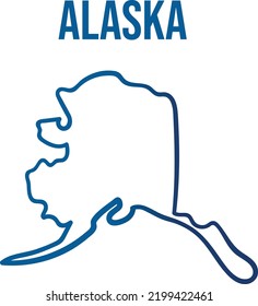 Alaska state outline blue gradient map