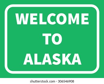 Alaska state road sign background. Vector illustration EPS8