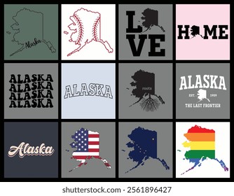 Alaska state t shirt design