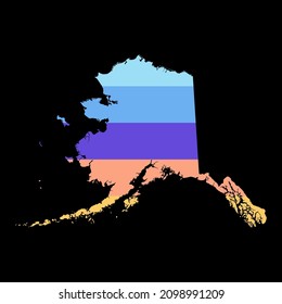 Estado de Alaska, estado del vector, mapa de Silhouette.