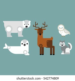 Alaska symbols vector illustration.