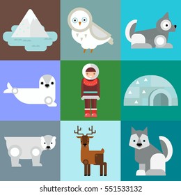 Alaska symbols vector illustration.