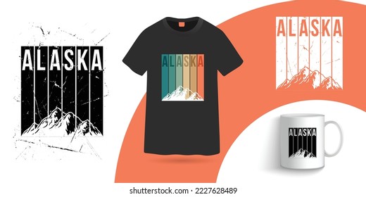 Alaska t shirt and coffee mug design template