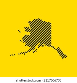 Alaska tech digital logo vector icon. Alaska map outline.